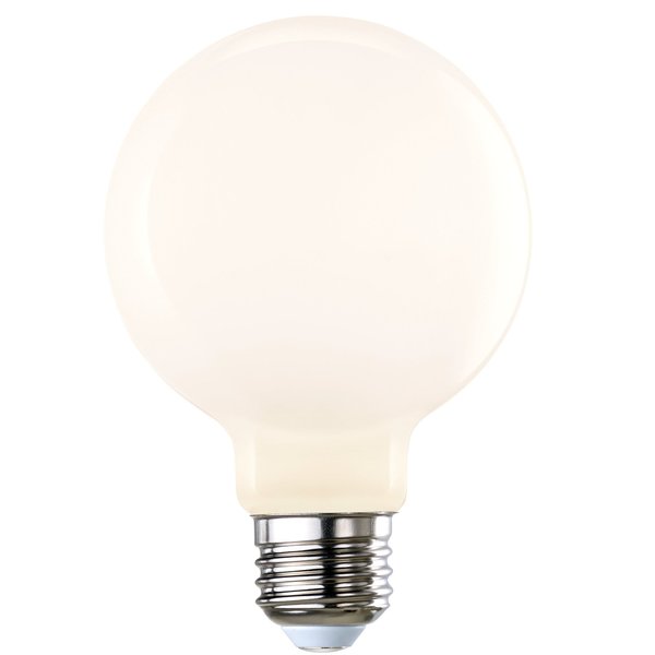 Bulbrite Solana 60-Watt Equivalent G25 Smart Wi-Fi Connected 90 CRI Globe LED Light Bulb, Milky Finish 293121